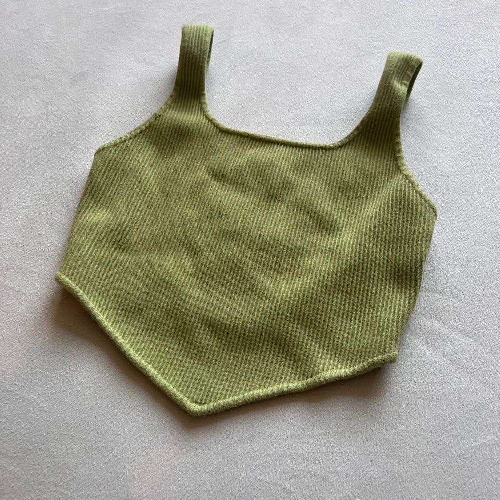 House of Harlow 1960 Lime green y2k thick ribbed crop tank top clueless vibes